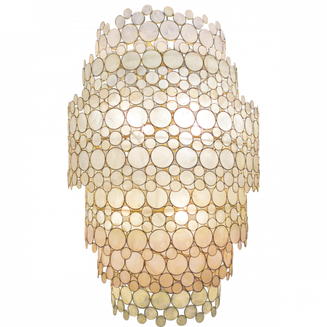 serena waterfall chandelier stainless capiz shell